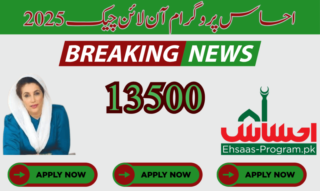 احساس پروگرام 13500 آن لائن چیک 2025 حکومت پاکستان نے ہر کسی کے لیے آسان بنا دیا ہے کہ آپ احساس پروگرام 13500 کو ایس ایم ایس کوڈ اور 8171 کے ذریعے کیسے چیک کر سکتے ہیں