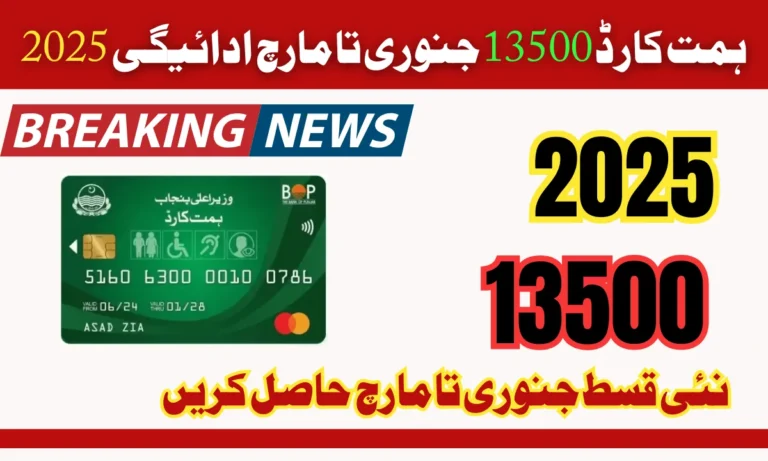 ہمت کارڈ پروگرام ایک ایسا پروگرام ہے جو خاص طور پر ضرورت مندوں کو مالی امداد فراہم کرنے کے لیے متعارف کرایا گیا ہے۔