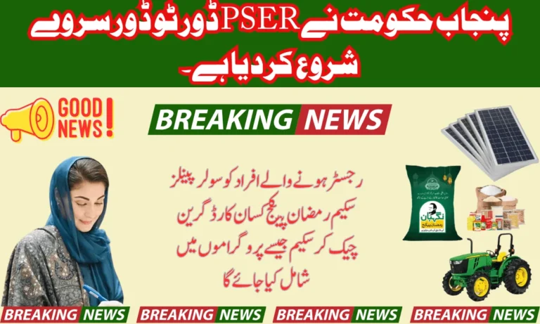 پی ایس ای ار میں ان لائن رجسٹریشن کے لیے پنجاب پورٹل کا بھی استعمال کیا جا سکتا ہے.