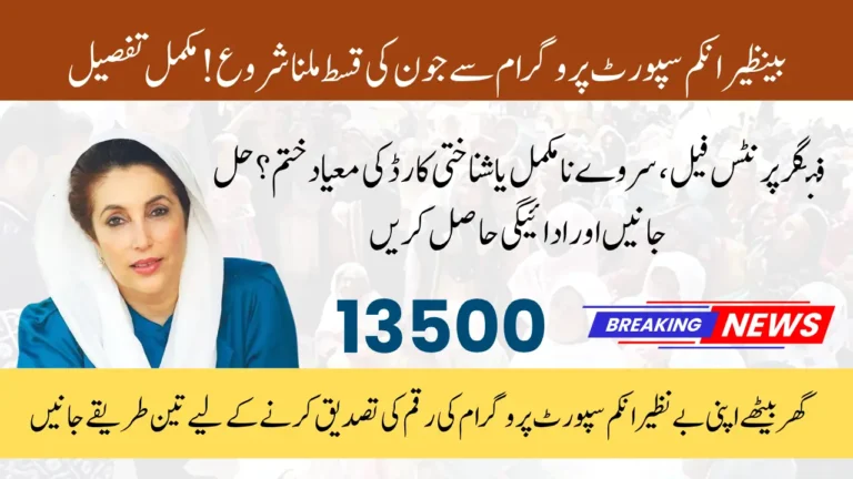 8171 CNIC Verification BISP Payment June 2025 via BISP Tehsil office